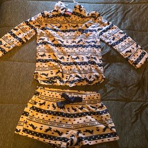 Betsey Johnson pajamas pink blue rabbits xox set